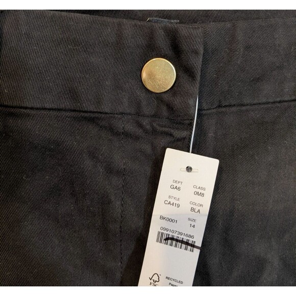 J. Crew Women Short 4" Hudson Cargo Chino Black Neutral Size 14 - Picture 11 of 11